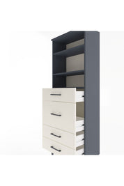 Arges Dolap 3 Raflı 4 Çekmeceli 60x30x163 Antrasit-Aytaşı