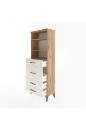 Arges Dolap 3 Raflı 4 Çekmeceli 60x30x163 Çam-Aytaşı