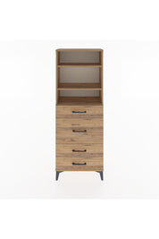 Arges Dolap 3 Raflı 4 Çekmeceli 60x30x163 Çam-Çam