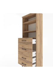 Arges Dolap 3 Raflı 4 Çekmeceli 60x30x163 Çam-Çam