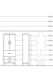 Arges Dolap 3 Raflı 3 Çekmeceli 2 Kapaklı 60x30x163 Aytaşı-Aytaşı