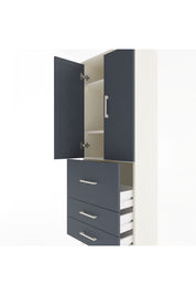 Arges Dolap 3 Raflı 3 Çekmeceli 2 Kapaklı 60x30x163 Aytaşı-Antrasit