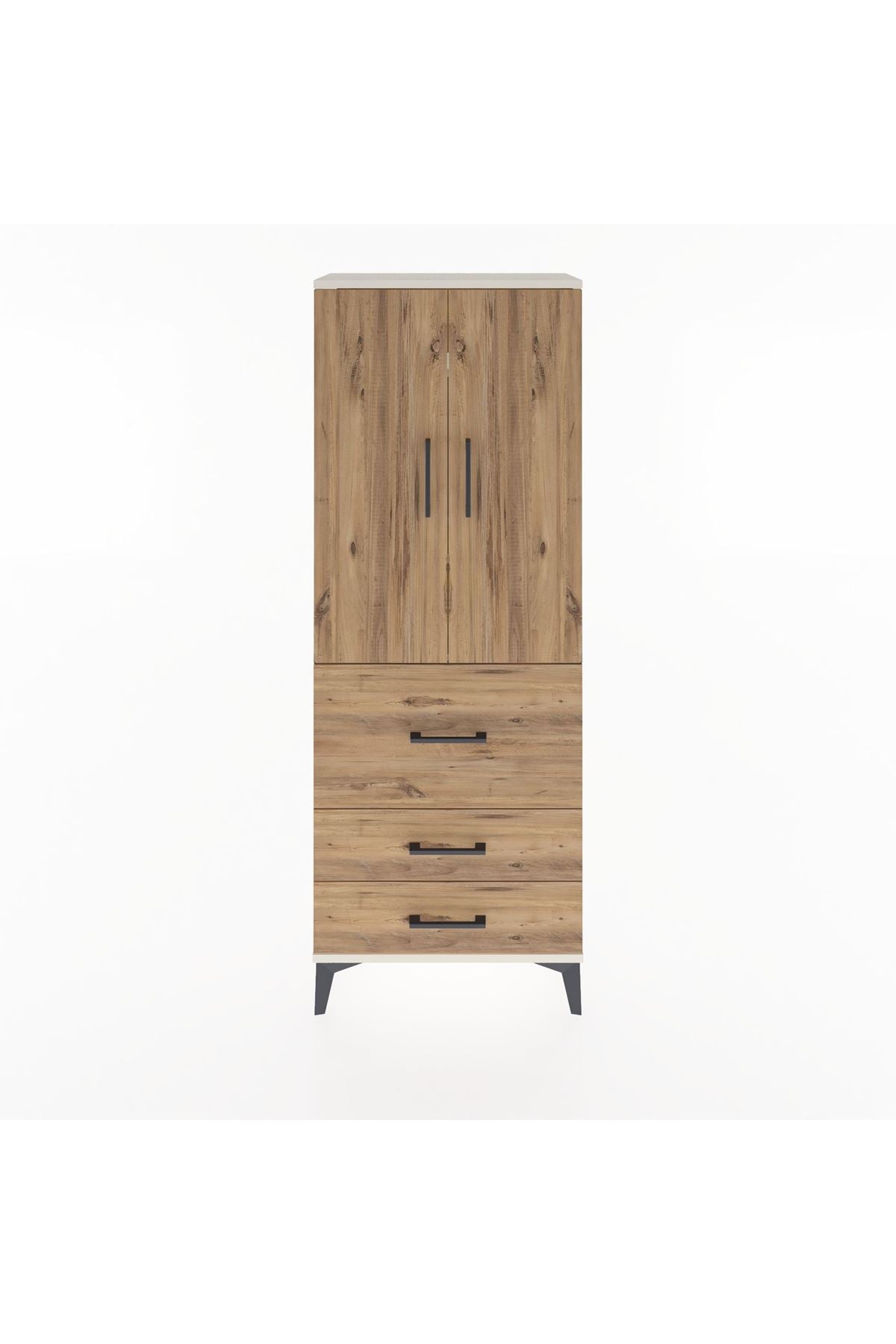 Arges Dolap 3 Raflı 3 Çekmeceli 2 Kapaklı 60x30x163 Aytaşı-Çam