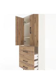 Arges Dolap 3 Raflı 3 Çekmeceli 2 Kapaklı 60x30x163 Aytaşı-Çam