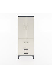 Arges Dolap 3 Raflı 3 Çekmeceli 2 Kapaklı 60x30x163 Antrasit-Aytaşı