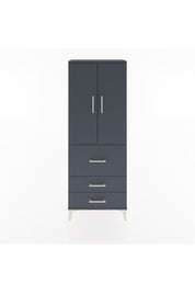 Arges Dolap 3 Raflı 3 Çekmeceli 2 Kapaklı 60x30x163 Antrasit-Antrasit