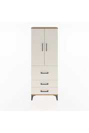 Arges Dolap 3 Raflı 3 Çekmeceli 2 Kapaklı 60x30x163 Çam-Aytaşı
