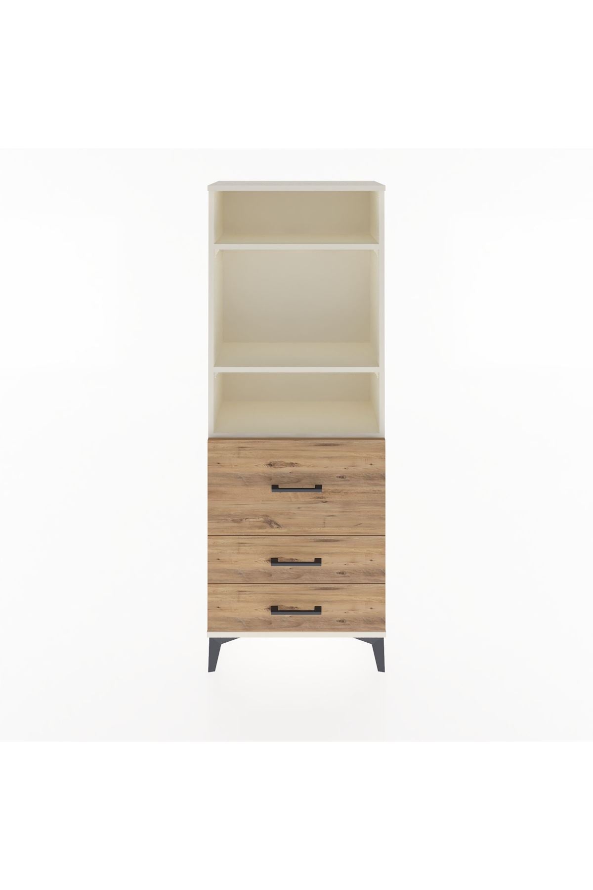 Arges Dolap 3 Raflı 3 Çekmeceli 60x30x163 Aytaşı-Çam