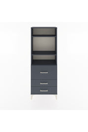 Arges Dolap 3 Raflı 3 Çekmeceli 60x30x163 Antrasit-Antrasit