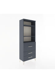 Arges Dolap 3 Raflı 3 Çekmeceli 60x30x163 Antrasit-Antrasit