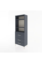 Arges Dolap 3 Raflı 3 Çekmeceli 60x30x163 Antrasit-Antrasit