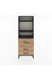 Arges Dolap 3 Raflı 3 Çekmeceli 60x30x163 Antrasit-Çam