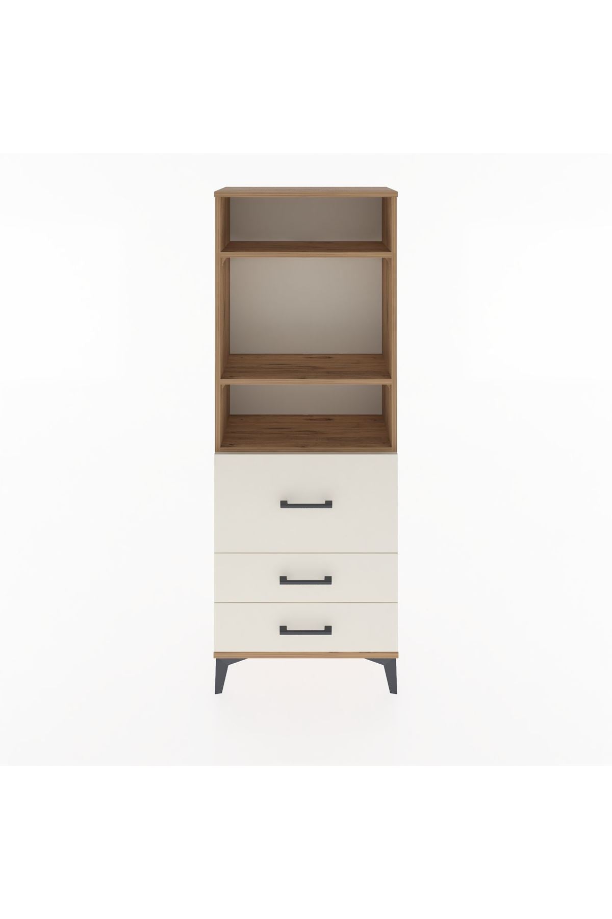 Arges Dolap 3 Raflı 3 Çekmeceli 60x30x163 Çam-Aytaşı