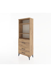 Arges Dolap 3 Raflı 3 Çekmeceli 60x30x163 Çam-Çam
