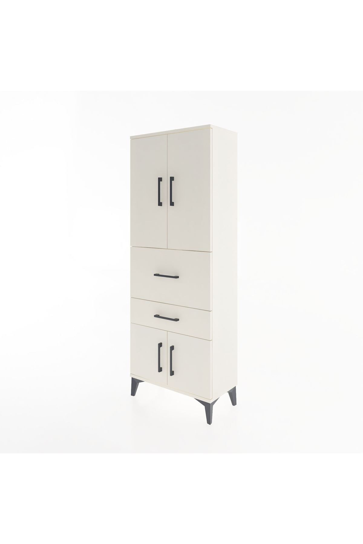 Arges Dolap 3 Raflı 2 Çekmeceli 4 Kapaklı 60x30x163 Aytaşı-Aytaşı