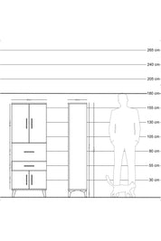 Arges Dolap 3 Raflı 2 Çekmeceli 4 Kapaklı 60x30x163 Aytaşı-Aytaşı