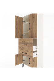 Arges Dolap 3 Raflı 2 Çekmeceli 4 Kapaklı 60x30x163 Aytaşı-Çam