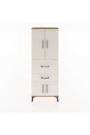 Arges Dolap 3 Raflı 2 Çekmeceli 4 Kapaklı 60x30x163 Çam-Aytaşı