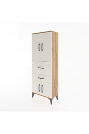 Arges Dolap 3 Raflı 2 Çekmeceli 4 Kapaklı 60x30x163 Çam-Aytaşı
