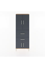 Arges Dolap 3 Raflı 2 Çekmeceli 4 Kapaklı 60x30x163
