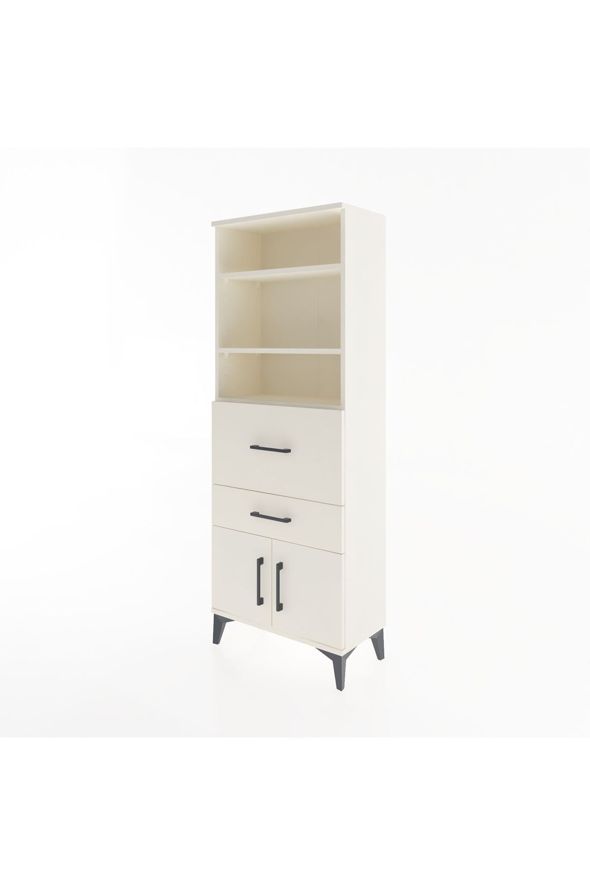 Arges Dolap 3 Raflı 2 Çekmeceli 2 Kapaklı 60x30x163 Aytaşı-Aytaşı