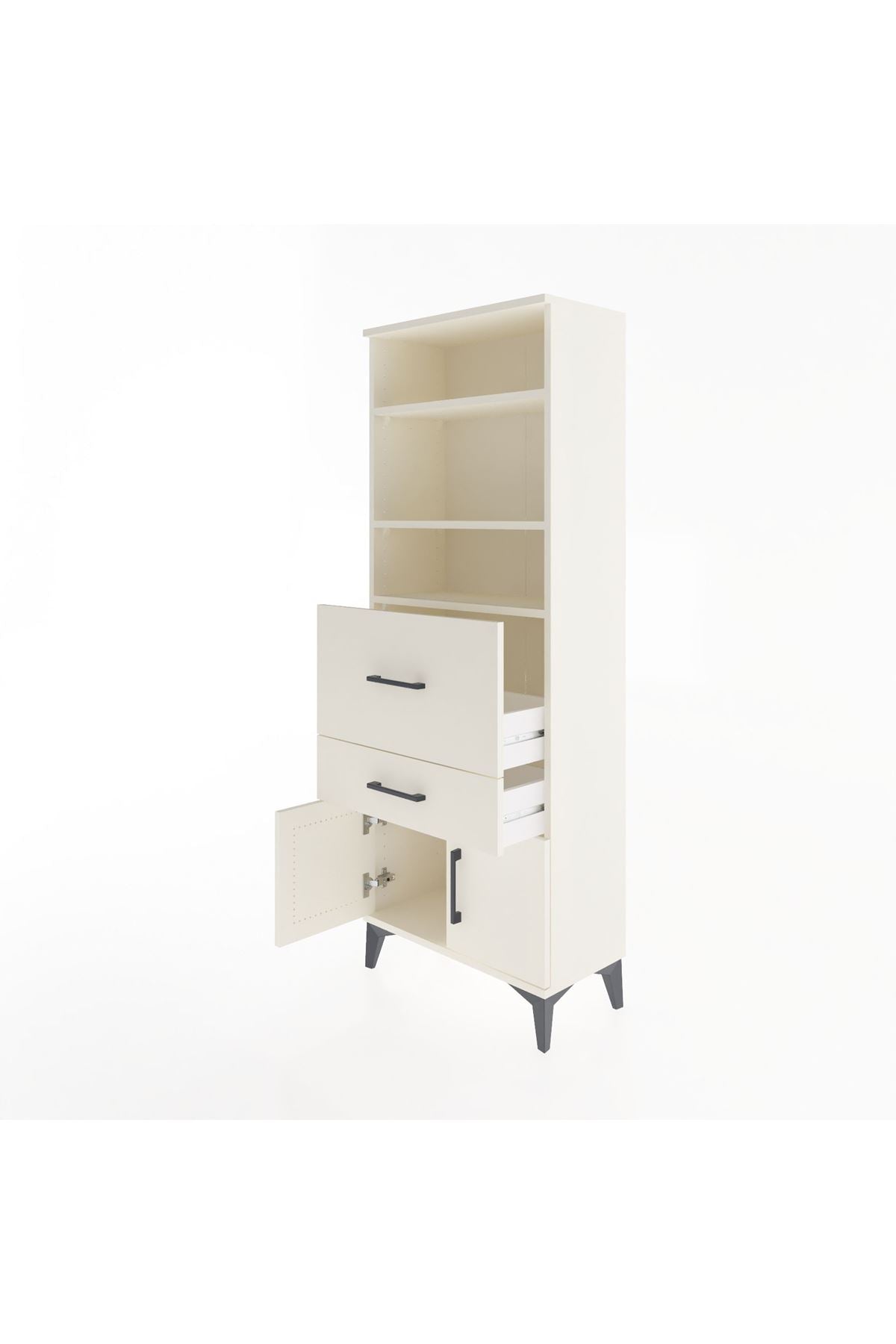 Arges Dolap 3 Raflı 2 Çekmeceli 2 Kapaklı 60x30x163 Aytaşı-Aytaşı