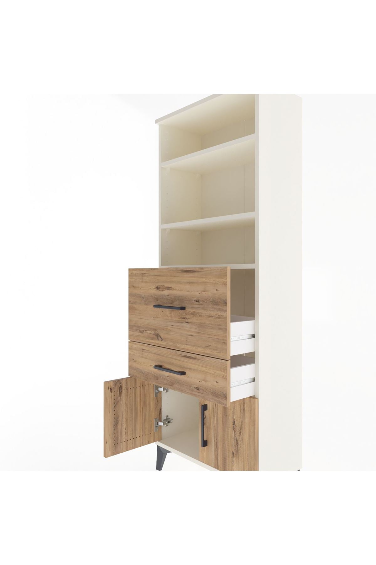 Arges Dolap 3 Raflı 2 Çekmeceli 2 Kapaklı 60x30x163 Aytaşı-Çam