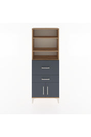 Arges Dolap 3 Raflı 2 Çekmeceli 2 Kapaklı 60x30x163 Çam-Antrasit