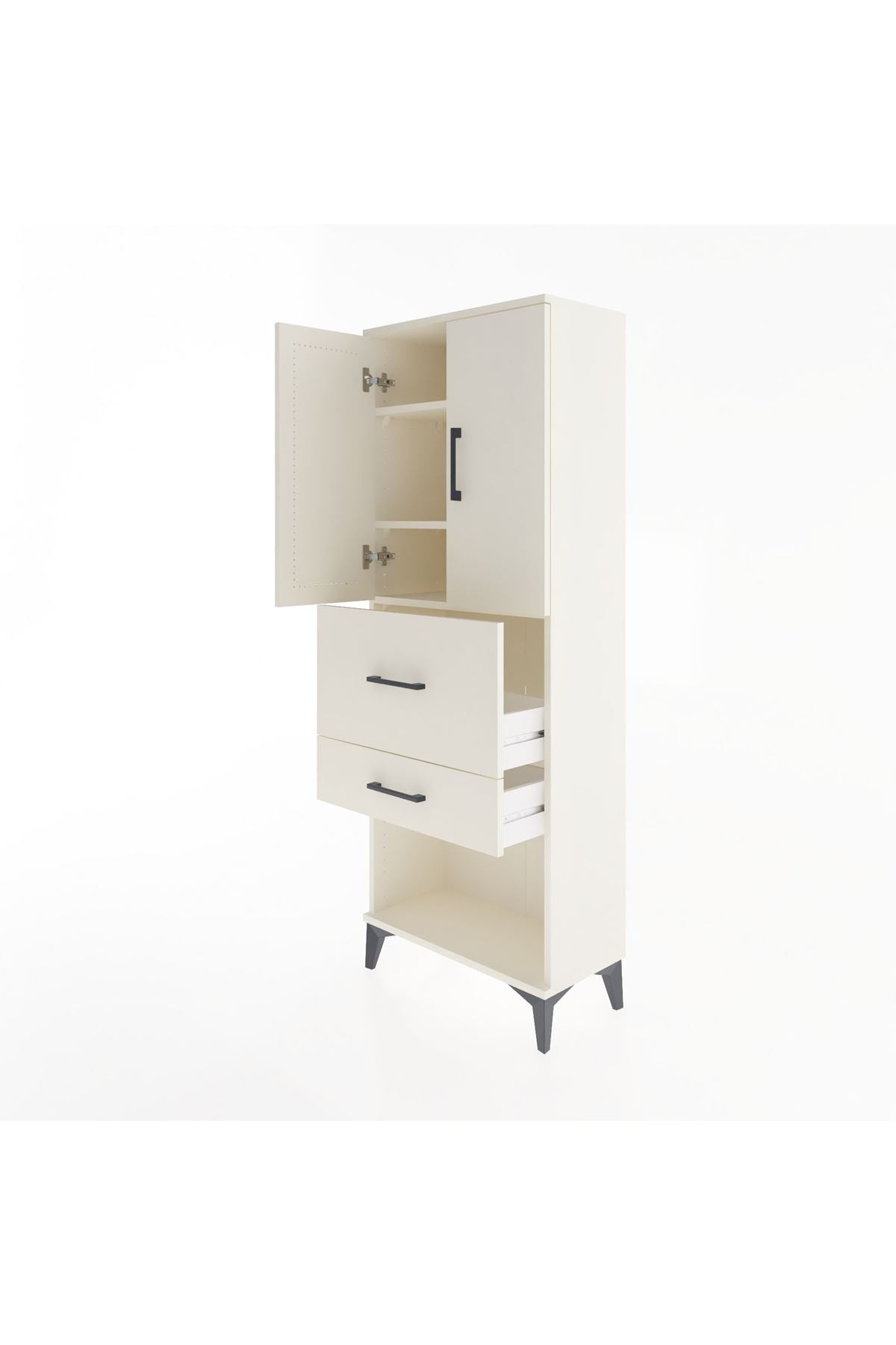 Arges Dolap 3 Raflı 2 Çekmeceli 2 Kapaklı 60x30x163 Aytaşı-Aytaşı