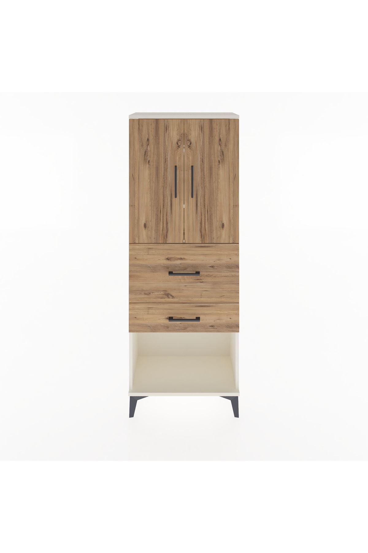 Arges Dolap 3 Raflı 2 Çekmeceli 2 Kapaklı 60x30x163 Aytaşı-Çam