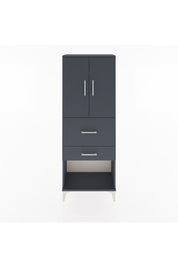 Arges Dolap 3 Raflı 2 Çekmeceli 2 Kapaklı 60x30x163 Antrasit-Antrasit