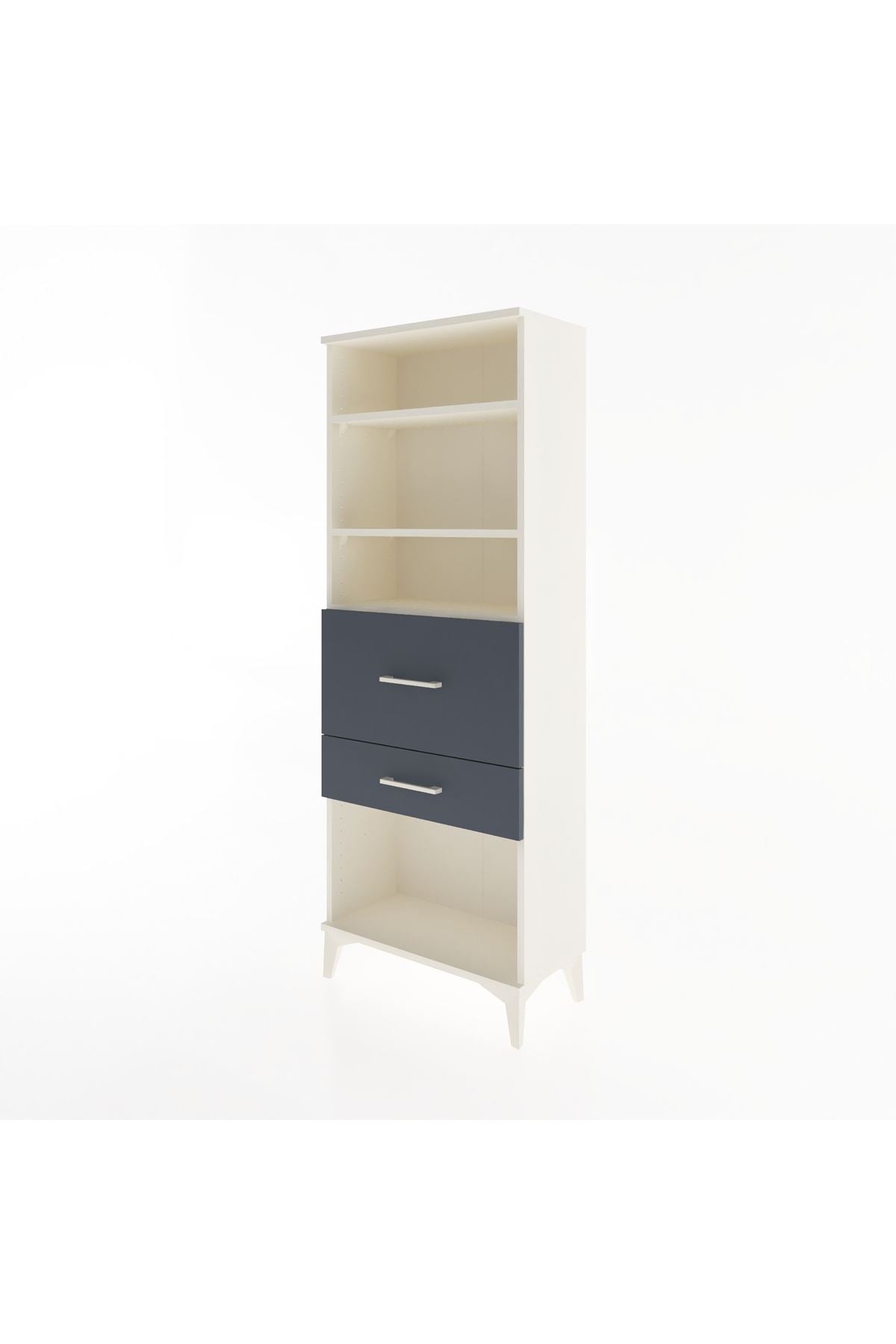 Arges Dolap 3 Raflı 2 Çekmeceli 60x30x163 Aytaşı-Antrasit