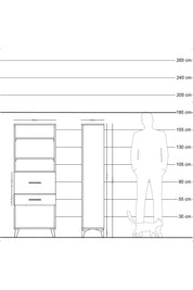 Arges Dolap 3 Raflı 2 Çekmeceli 60x30x163 Antrasit-Aytaşı