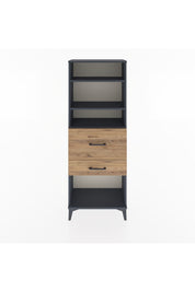 Arges Dolap 3 Raflı 2 Çekmeceli 60x30x163 Antrasit-Çam