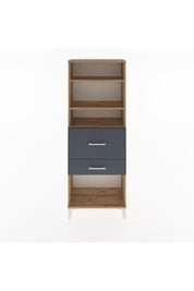 Arges Dolap 3 Raflı 2 Çekmeceli 60x30x163 Çam-Antrasit