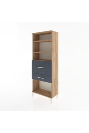 Arges Dolap 3 Raflı 2 Çekmeceli 60x30x163 Çam-Antrasit