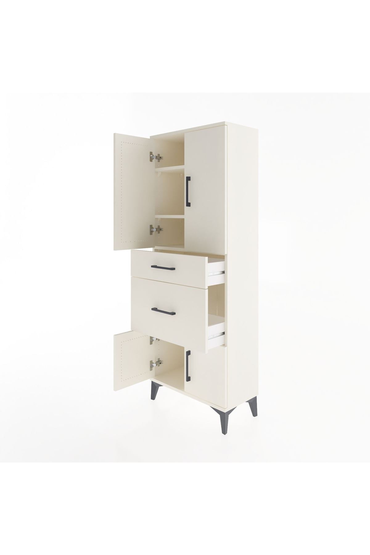 Arges Dolap 3 Raflı 2 Çekmeceli 4 Kapaklı 60x30x163 Aytaşı-Aytaşı