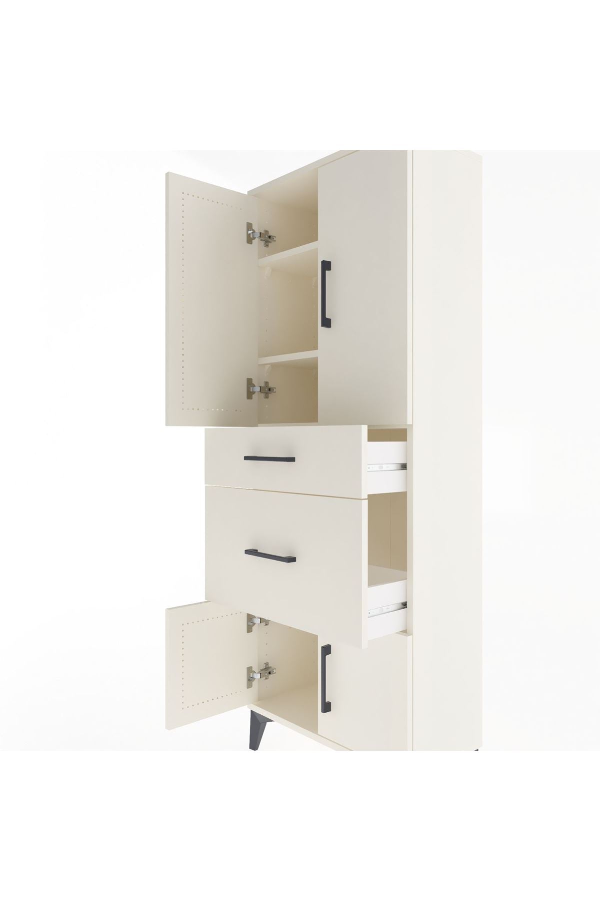 Arges Dolap 3 Raflı 2 Çekmeceli 4 Kapaklı 60x30x163 Aytaşı-Aytaşı