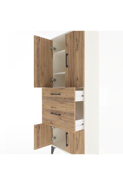 Arges Dolap 3 Raflı 2 Çekmeceli 4 Kapaklı 60x30x163 Aytaşı-Çam