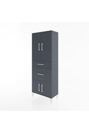 Arges Dolap 3 Raflı 2 Çekmeceli 4 Kapaklı 60x30x163 Antrasit-Antrasit