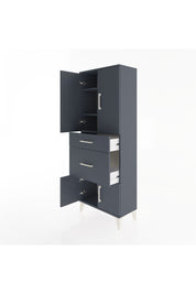 Arges Dolap 3 Raflı 2 Çekmeceli 4 Kapaklı 60x30x163 Antrasit-Antrasit