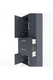 Arges Dolap 3 Raflı 2 Çekmeceli 4 Kapaklı 60x30x163 Antrasit-Antrasit