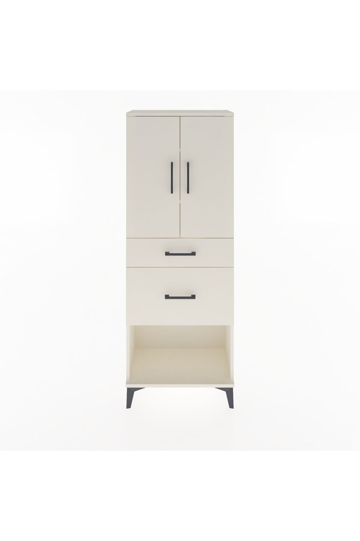 Arges Dolap 3 Raflı 2 Çekmeceli 2 Kapaklı 60x30x163 Aytaşı-Aytaşı