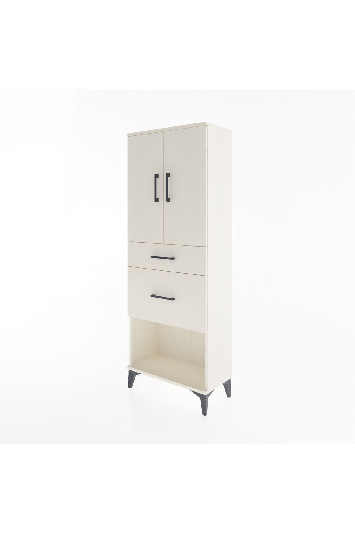 Arges Dolap 3 Raflı 2 Çekmeceli 2 Kapaklı 60x30x163 Aytaşı-Aytaşı