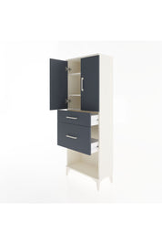 Arges Dolap 3 Raflı 2 Çekmeceli 2 Kapaklı 60x30x163 Aytaşı-Antrasit