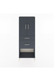 Arges Dolap 3 Raflı 2 Çekmeceli 2 Kapaklı 60x30x163 Antrasit-Antrasit