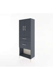 Arges Dolap 3 Raflı 2 Çekmeceli 2 Kapaklı 60x30x163 Antrasit-Antrasit