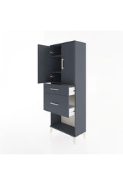 Arges Dolap 3 Raflı 2 Çekmeceli 2 Kapaklı 60x30x163 Antrasit-Antrasit