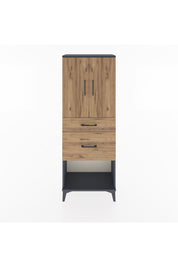 Arges Dolap 3 Raflı 2 Çekmeceli 2 Kapaklı 60x30x163 Antrasit-Çam