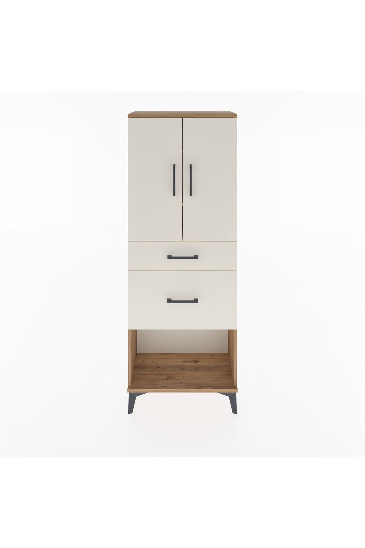 Arges Dolap 3 Raflı 2 Çekmeceli 2 Kapaklı 60x30x163 Çam-Aytaşı